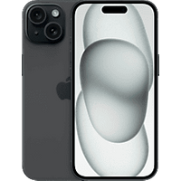 Apple iPhone 15 - 5G Smartphone - Dual-SIM / Interner Speicher 128 GB - OLED-Display - 6.1" - 2556 x 1179 Pixel - 2 x Rückkamera 48 MP, 12 MP - front camera 12 MP - Schwarz